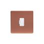 Lieber Brushed Copper 13A UnSwitched Fused Spur (FCU) - White Insert Screwless