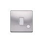 Lieber Brushed Chrome 13A Unswitched Fused Connection Unit (FCU) Flex Outlet - White Insert Screwless