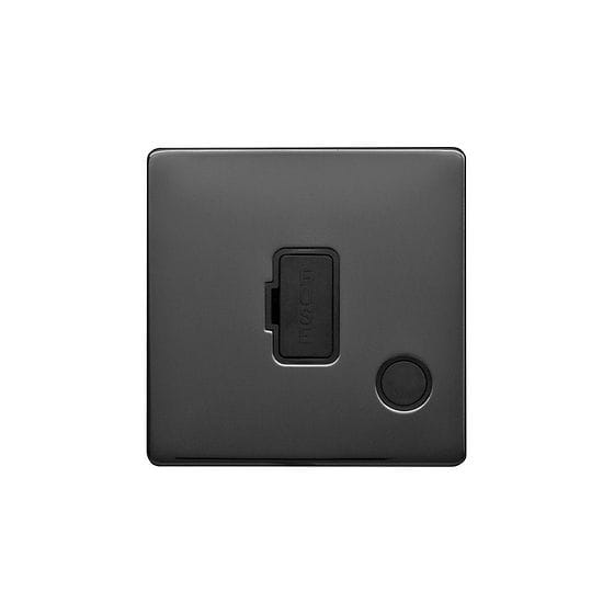 Lieber Black Nickel 13A UnSwitched Connection Unit Flex Outlet - Black Insert Screwless