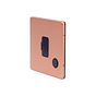 Lieber Brushed Copper 13A Unswitched Fused Connection Unit (FCU) Flex Outlet - Black Insert Screwless