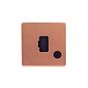 Lieber Brushed Copper 13A Unswitched Fused Connection Unit (FCU) Flex Outlet - Black Insert Screwless