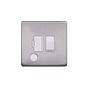 Lieber Brushed Chrome 13A Switched Fused Connection Unit (FCU) Flex Outlet - White Insert Screwless