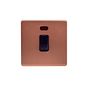 Lieber Brushed Copper 20A 1 Gang Double Pole Switch & Neon-Black Insert Screwless