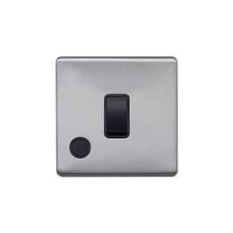 Brushed Chrome 20A Double Pole Switch with Flex Outlet