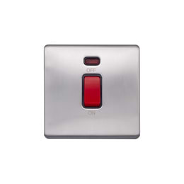 Brushed Chrome Double Pole Switch