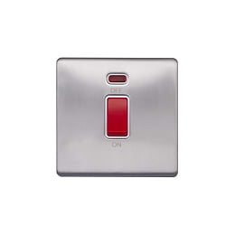 Brushed Chrome Double Pole Switch