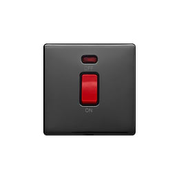 Lieber Black Nickel 45A 1 Gang Double Pole Switch