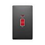 Lieber Black Nickel 45A 1 Gang Double Pole Switch & Neon
