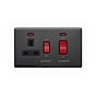 Lieber Black Nickel 45A Cooker Control Unit & Neon-Black Insert Screwless