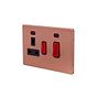 Lieber Brushed Copper 45A Cooker Control Unit & Neon-Black Insert Screwless