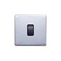 Lieber Polished Chrome 10A 1 Gang 2 Way Switch - Black Insert Screwless