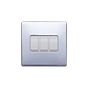 Lieber Polished Chrome 10A 3 Gang 2 Way Switch - White Insert Screwless