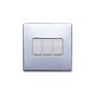 Lieber Polished Chrome 10A 3 Gang 2 Way Switch - White Insert Screwless
