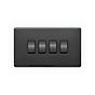 Lieber Black Nickel 10A 4 Gang 2 Way Switch - Black Insert Screwless