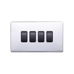 Polished Chrome 4 Gang Light Switch