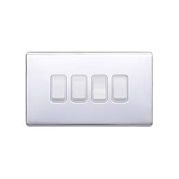 Polished Chrome 4 Gang Light Switch