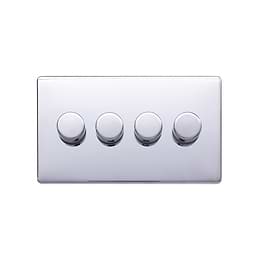 Polished Chrome 4 Gang Dimmer Switch
