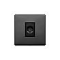 Lieber Black Nickel 1 Gang TV Socket - Black Insert Screwless