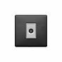 Lieber Black Nickel 1 Gang TV Socket - White Insert Screwless