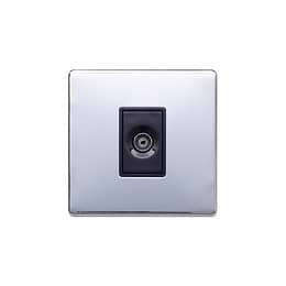 Polished Chrome TV Coaxial Aerial Socket