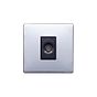 Lieber Polished Chrome 1 Gang TV Aerial Socket - Black Insert Screwless