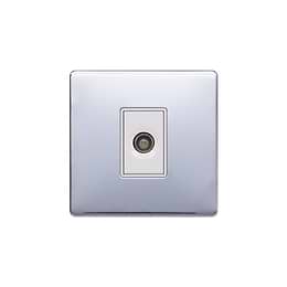 Polished Chrome TV Coaxial Aerial Socket