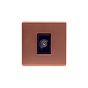 Lieber Brushed Copper 1 Gang TV Aerial Socket - Black Insert Screwless