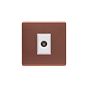 Lieber Brushed Copper 1 Gang TV Aerial Socket - White Insert Screwless