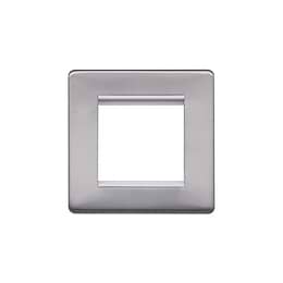 Brushed Chrome 1 Gang Euro Module Faceplate
