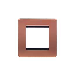 Brushed Copper 1 Gang Euro Module Faceplate