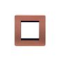 Lieber Brushed Copper Single Data Plate 2 Modules - Black Insert Screwless