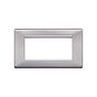 Lieber Brushed Chrome Double Data Plate 4 Modules - White Insert Screwless