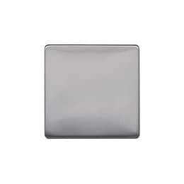 Lieber Brushed Chrome Single Blank Plates - Black Insert Screwless