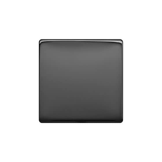 Lieber Black Nickel Single Blank Plates - Black Insert Screwless