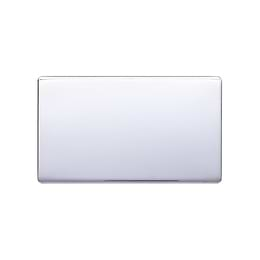 Lieber Polished Chrome Double Blank Plates - White Insert Screwless