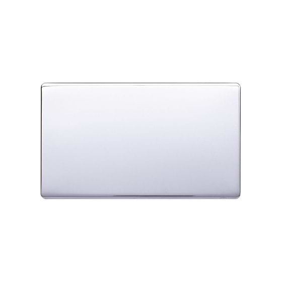 Lieber Polished Chrome Double Blank Plates - White Insert Screwless