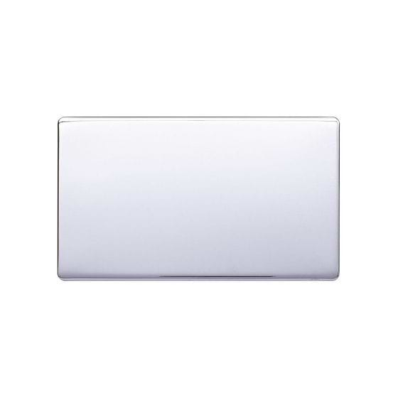 Lieber Polished Chrome Double Blank Plates - White Insert Screwless