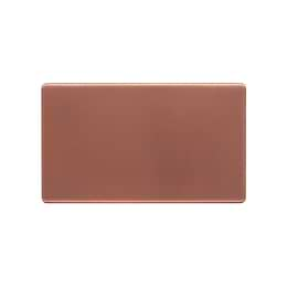 Lieber Brushed Copper Double Blank Plates - White Insert Screwless