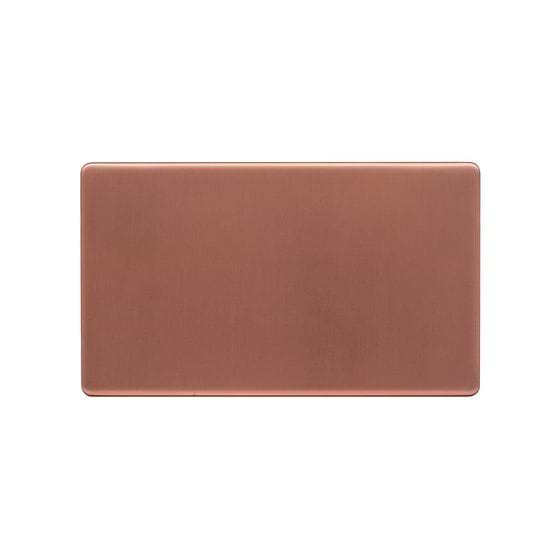 Lieber Brushed Copper Double Blank Plates - Black Insert Screwless