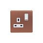 Lieber Brushed Copper 13A 1 Gang Switched Socket