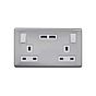 Brushed Chrome Bulkhead USB socket
