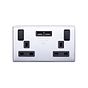 Polished Chrome Bulkhead USB socket
