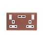 Lieber Brushed Copper  2 Gang 13A DP Socket with 2 x USB-A 4.8A