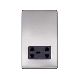 Brushed Chrome Dual Voltage Shaver Socket