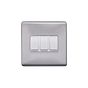 Lieber Brushed Chrome 10A 3 Gang 2 Way Switch - White Insert Screwless