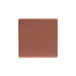 Lieber Brushed Copper Single Blank Plates - Black Insert Screwless