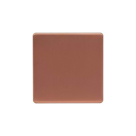 Lieber Brushed Copper Single Blank Plates - Black Insert Screwless