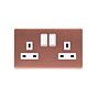 Brushed Copper 13A 2 Gang Socket
