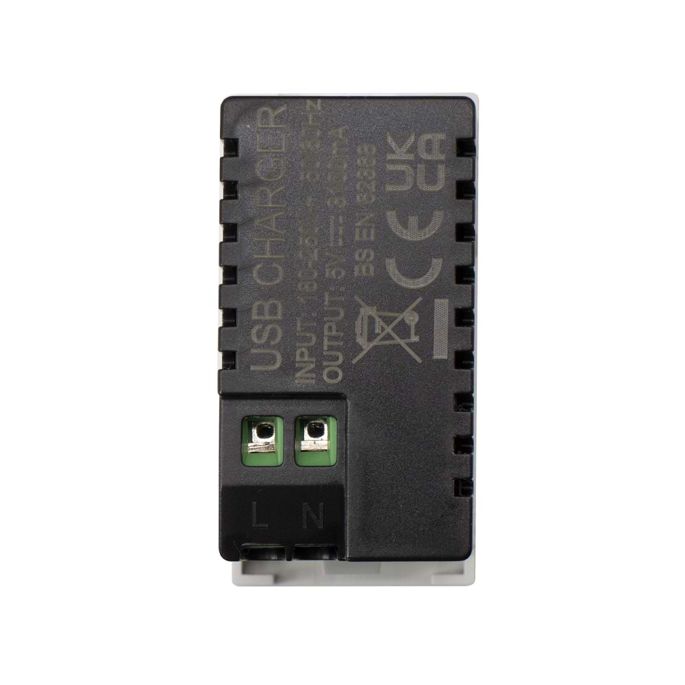 White Euro Module | White USB C Euro Module - Elesi