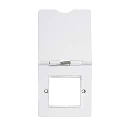 White Metal 1 Gang Euro Module Floor Socket
